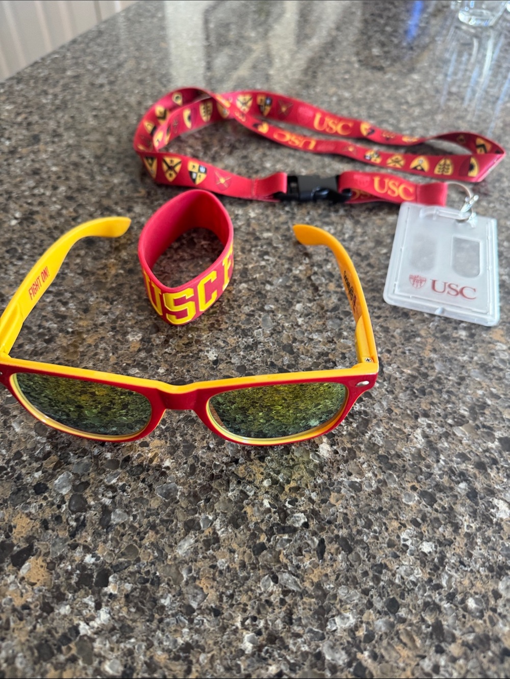 USC University of Southern California Sunglasses, Key Card Lanyard & Wristband